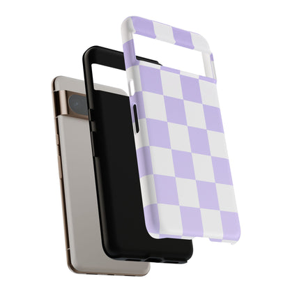 Lavender Checkerboard Phone Case | Pastel Aesthetic Checkered iPhone & Samsung Tough Case