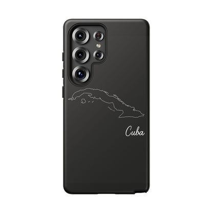 Cuba Outline Phone Case – Minimal Country Map Tough Case (iPhone, Samsung, Pixel)
