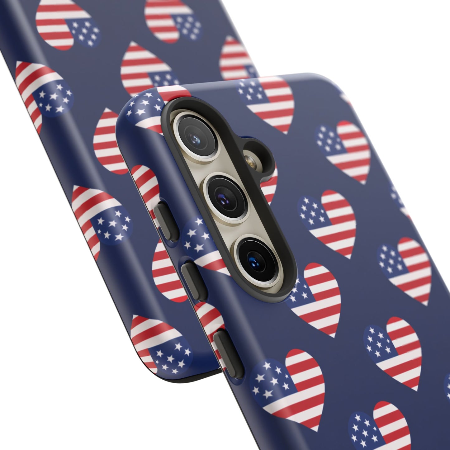 Patriotic American Flag Heart Phone Case – Tough Shockproof, USA Stars & Stripes for Iphone, Samsung Galaxy and Pixel