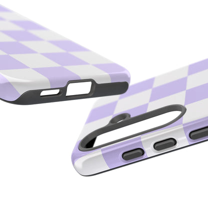 Lavender Checkerboard Phone Case | Pastel Aesthetic Checkered iPhone & Samsung Tough Case