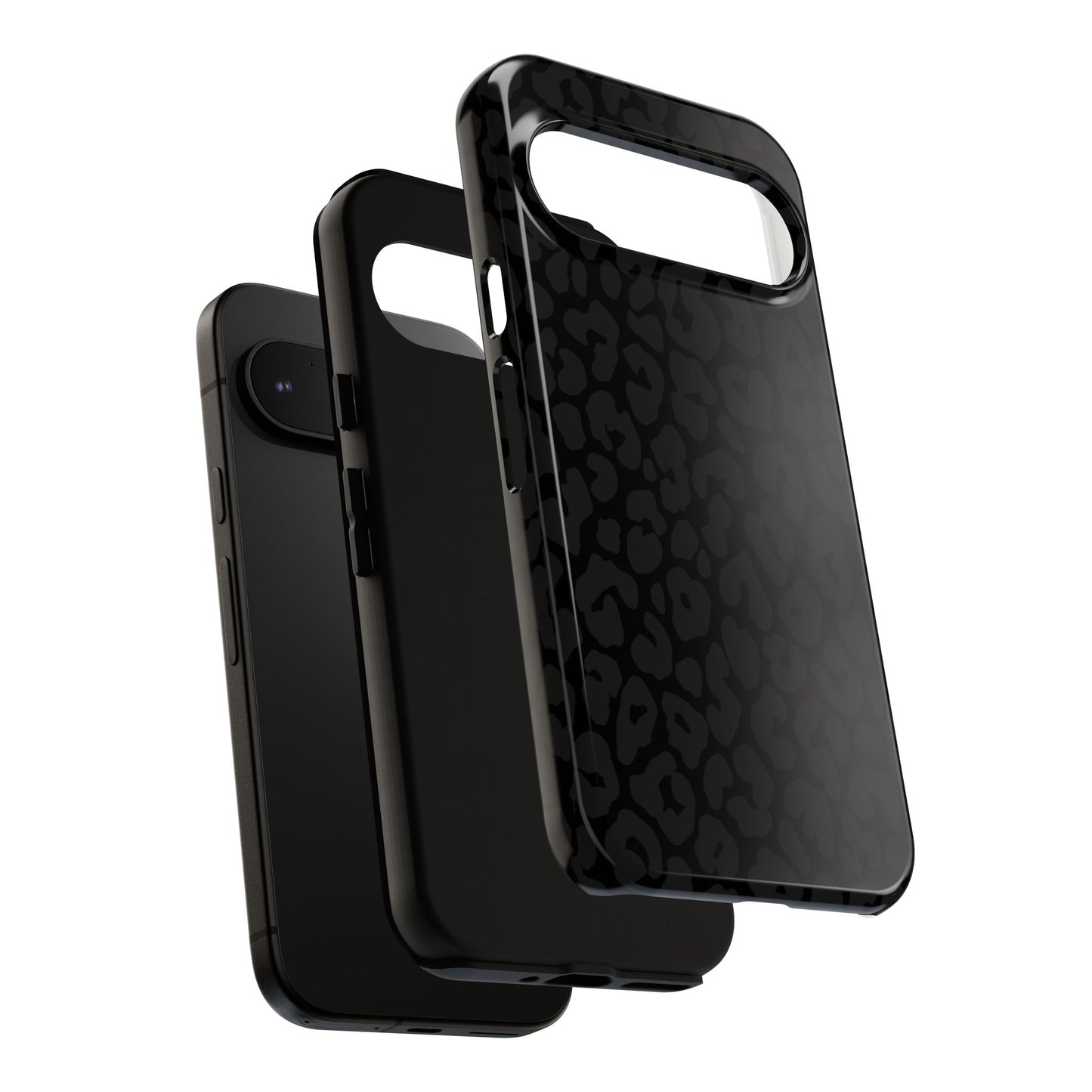 Black Leopard Phone Case | Black on Black Leopard Print Tough iPhone & Samsung Case | Matte or Glossy Protective Cover