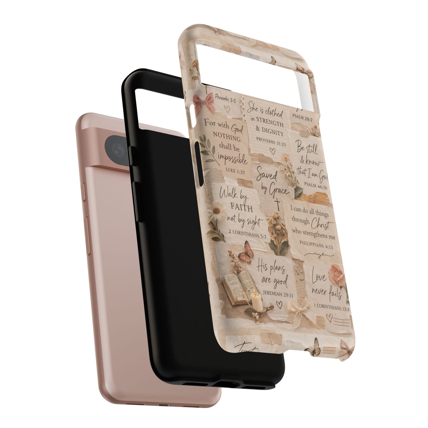 Christian Bible Verse Phone Case | Faith Scripture Aesthetic Floral Christian Case