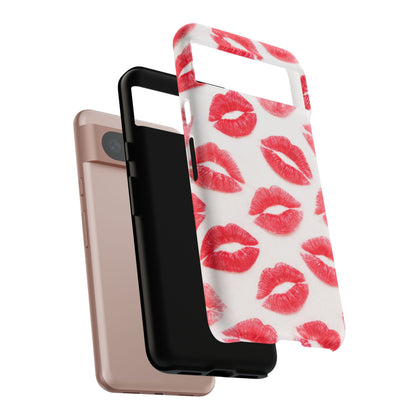 Red Lipstick Kiss Phone Case – Sexy Lip Print Pattern Tough Protective Cover