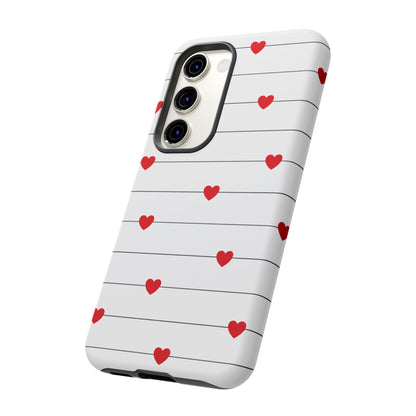 Red Heart Stripe iPhone Case | Tough Shockproof Love Aesthetic Cover