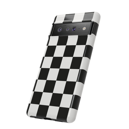 Black & White Checkerboard Phone Case – Classic Aesthetic Tough Protective Case for Iphone, Samsung Galaxy and Pixel