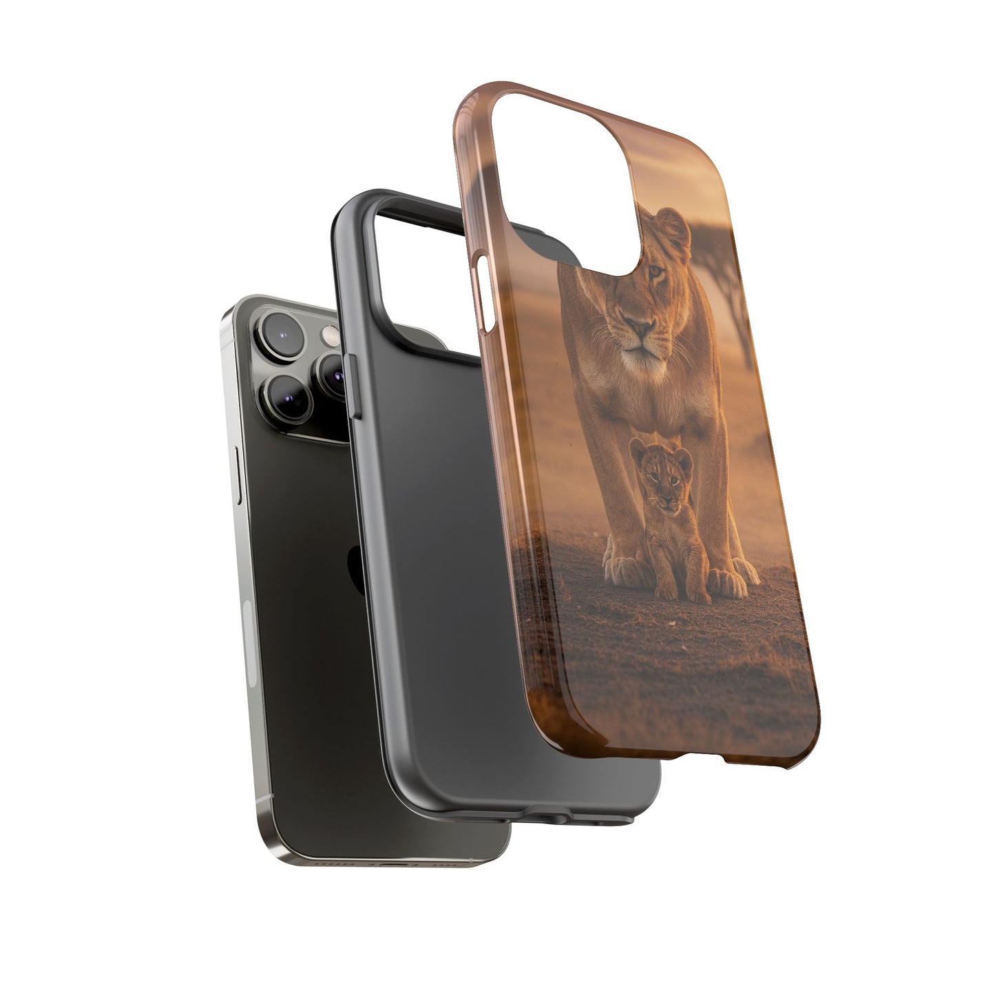Lioness & Cub Phone Case | Safari Wildlife Tough Case for iPhone & Samsung