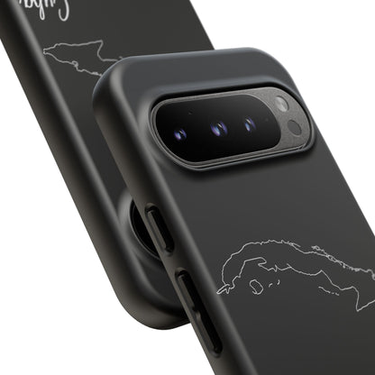 Cuba Outline Phone Case – Minimal Country Map Tough Case (iPhone, Samsung, Pixel)