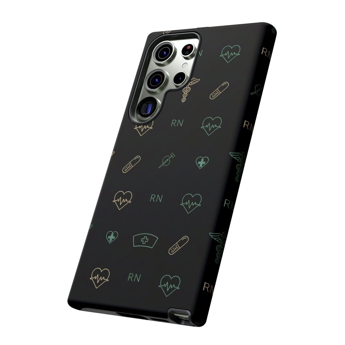 RN Nurse Phone Case – Minimal Medical Icon Pattern Healthcare Worker Tough Case