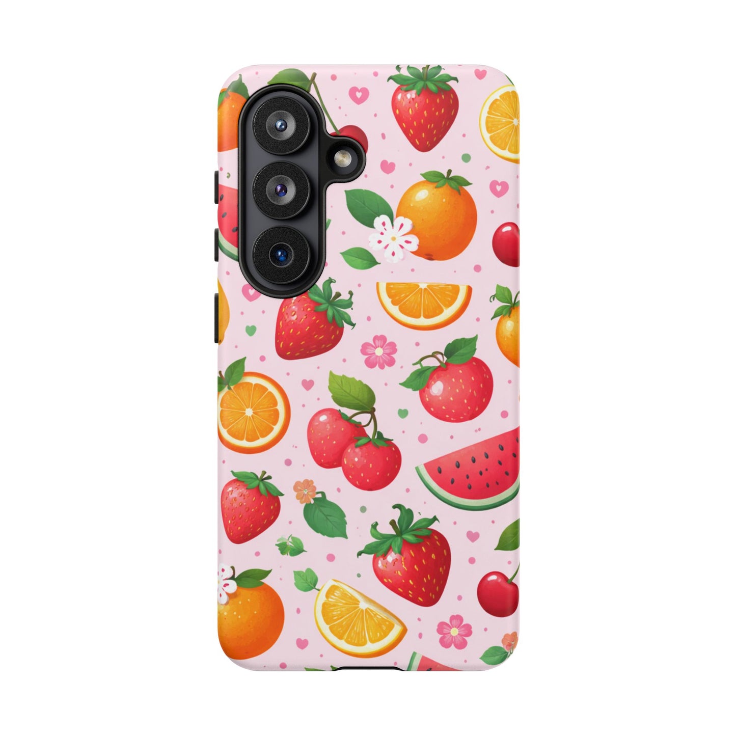 Fruit Phone Case – Tough Shockproof, Strawberry Cherry Citrus Summer Design for Iphone, Samsung Galaxy and Pixel