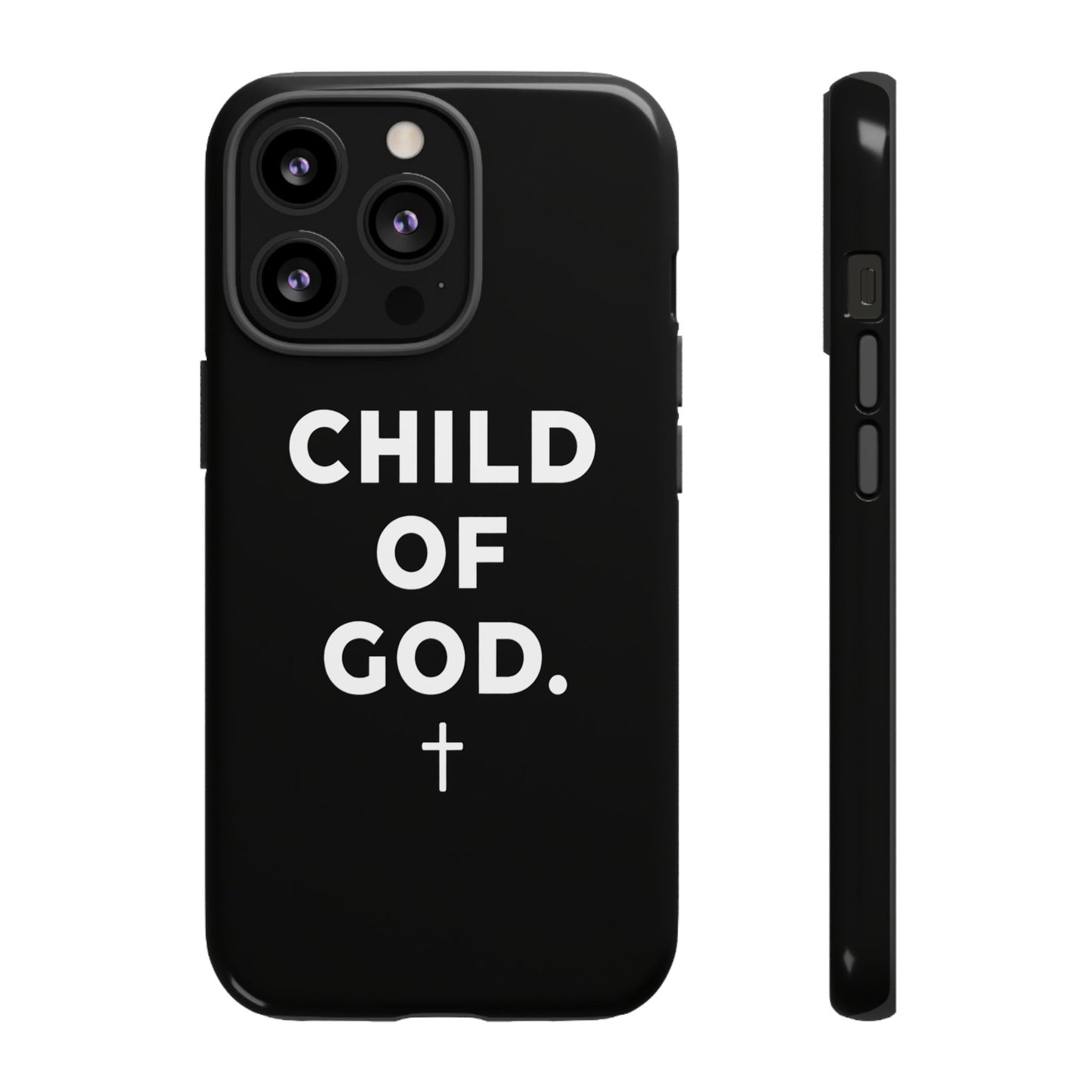 Child of God Phone Case Christian Black Aesthetic Cross Tough Cover