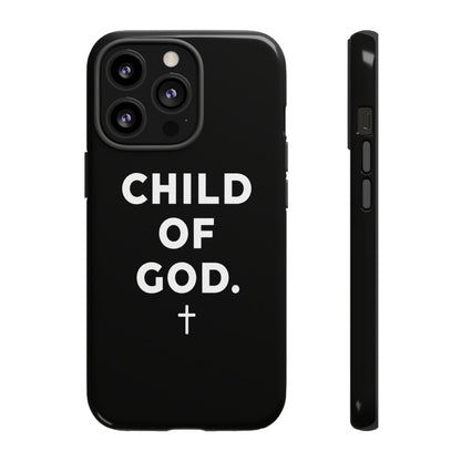 Child of God Phone Case Christian Black Aesthetic Cross Tough Cover