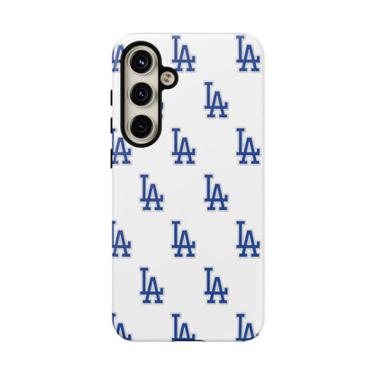 Blue LA Monogram Pattern Phone Case | Minimal Baseball Inspired Tough Cover