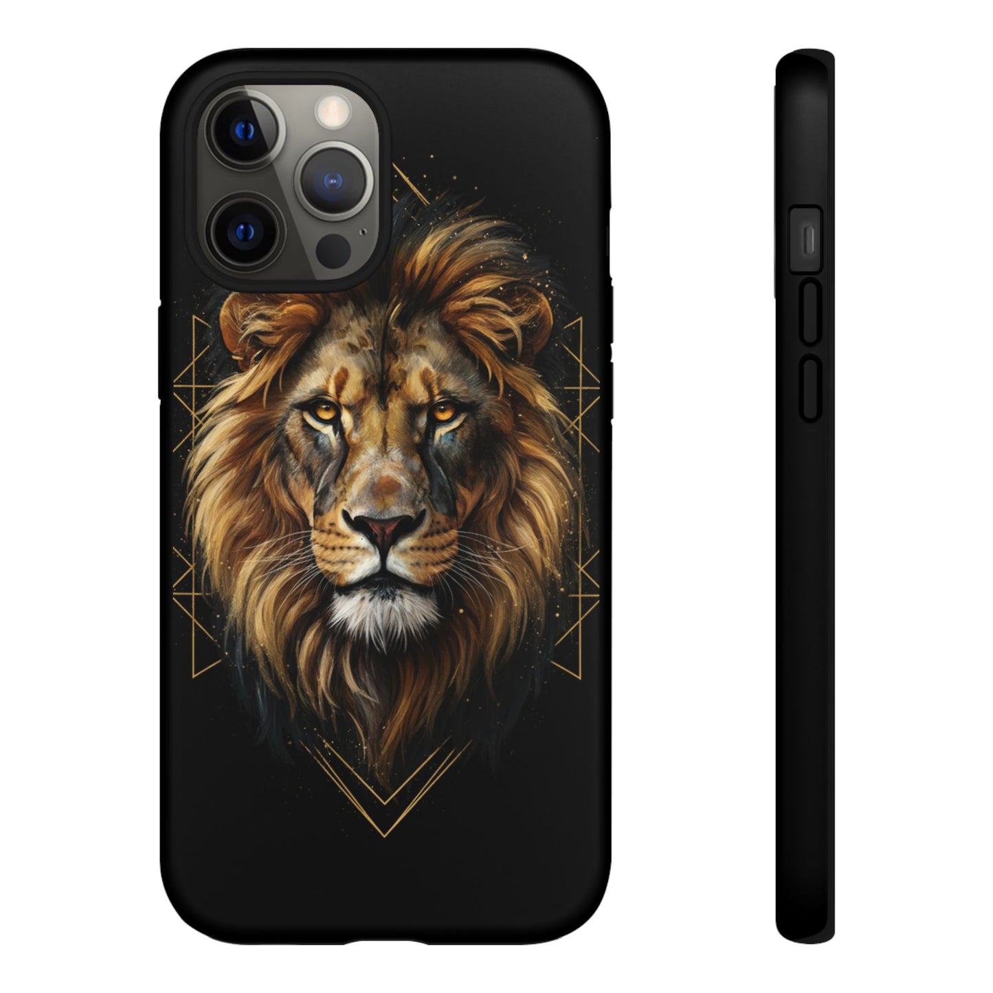Majestic Lion Phone Case – Black Gold Luxury Lion Art Tough Protective Case