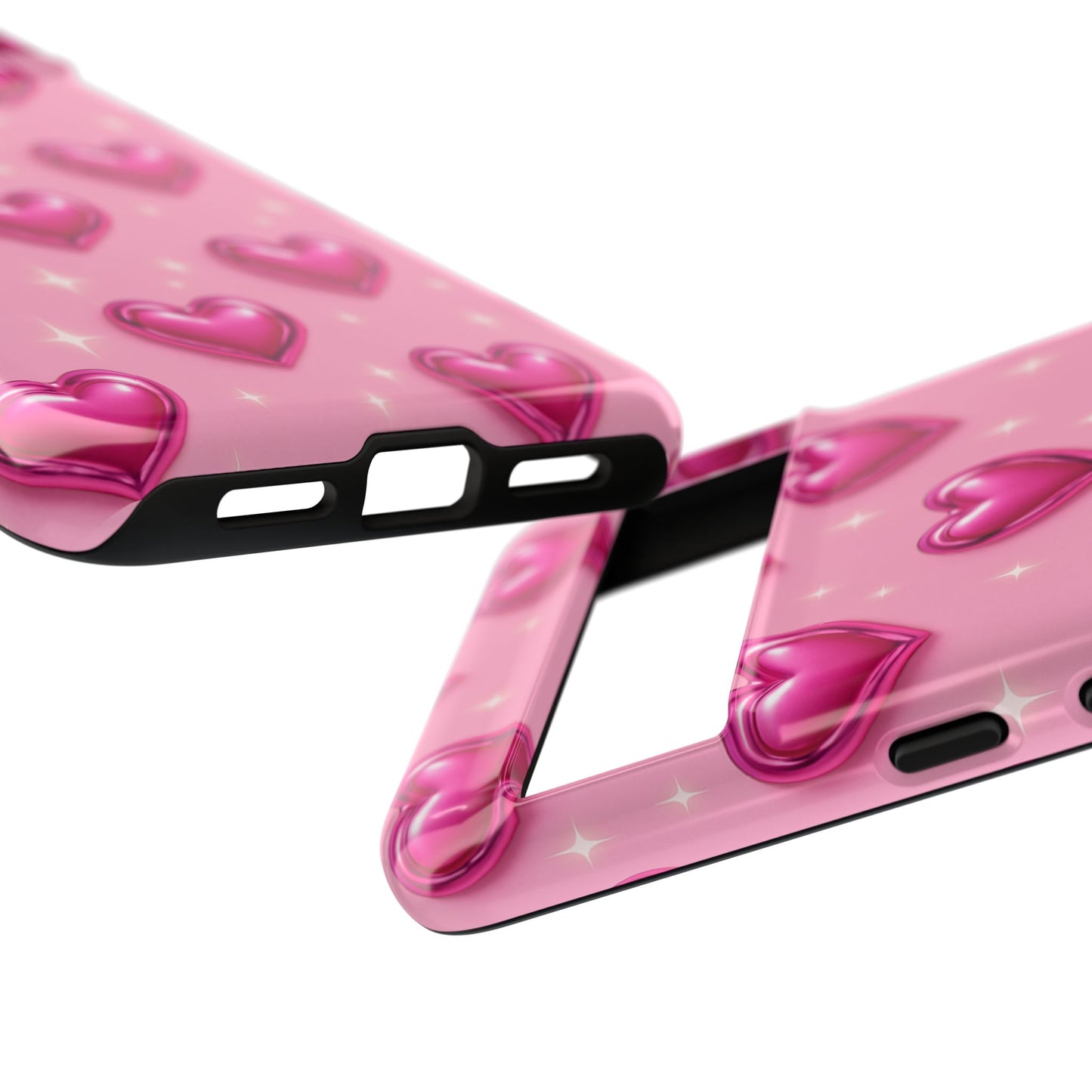 Pink Heart Pattern Phone Case | Tough Protective Case for Iphone, Samsung Galaxy and Pixel
