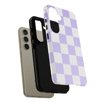 Lavender Checkerboard Phone Case | Pastel Aesthetic Checkered iPhone & Samsung Tough Case