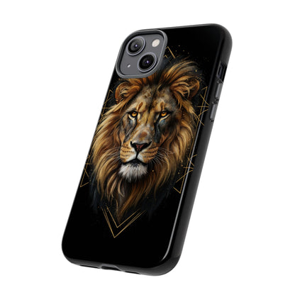 Majestic Lion Phone Case – Black Gold Luxury Lion Art Tough Protective Case