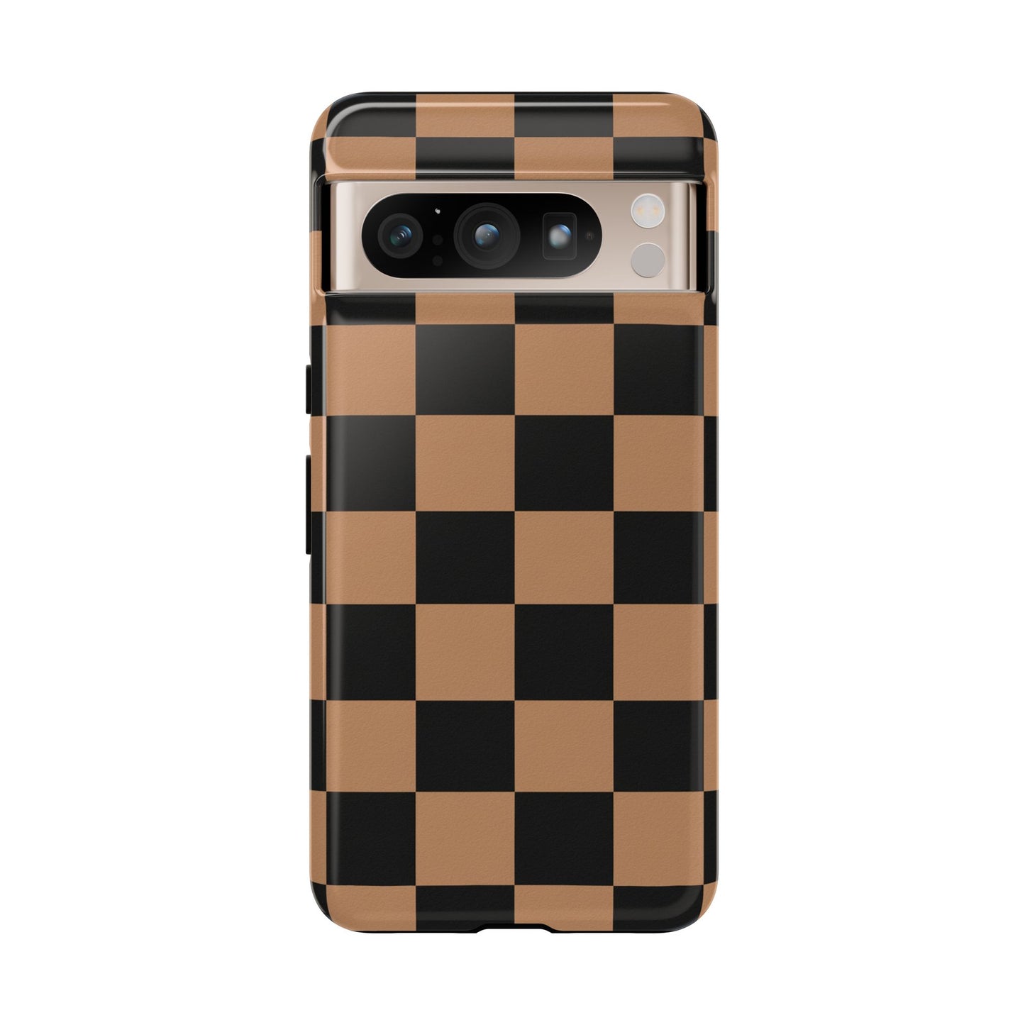 Brown Checkerboard Phone Case | Aesthetic Tough Protective Case