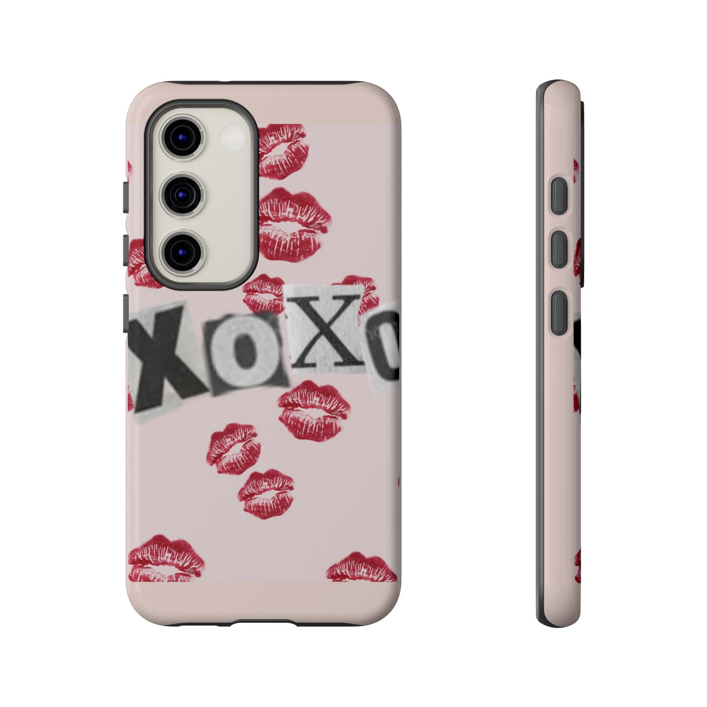 XOXO Kiss Print Phone Case | Coquette Valentine Aesthetic | Cute Pink Lipstick Kiss Tough Case for iPhone & Samsung