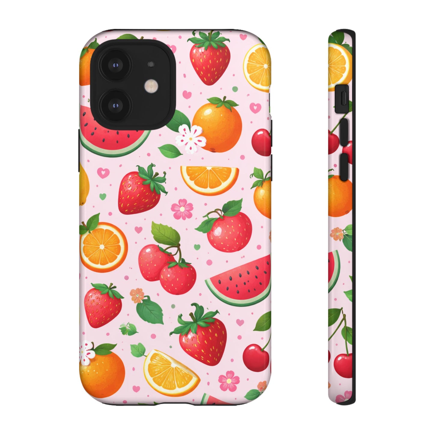 Fruit Phone Case – Tough Shockproof, Strawberry Cherry Citrus Summer Design for Iphone, Samsung Galaxy and Pixel