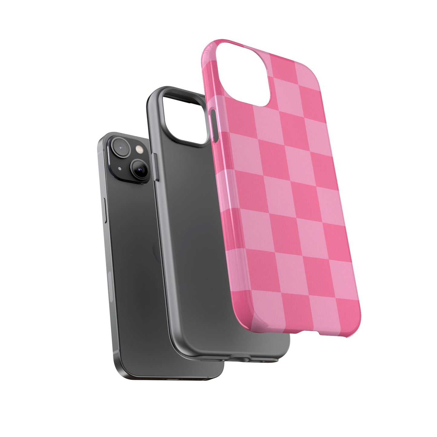Pink Checkerboard Phone Case | Cute Aesthetic Checkered iPhone & Samsung Tough Case