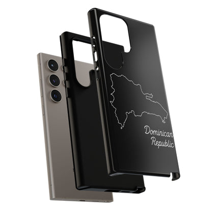 Dominican Republic Outline Phone Case – Minimal Country Map Tough Case (iPhone, Samsung, Pixel)
