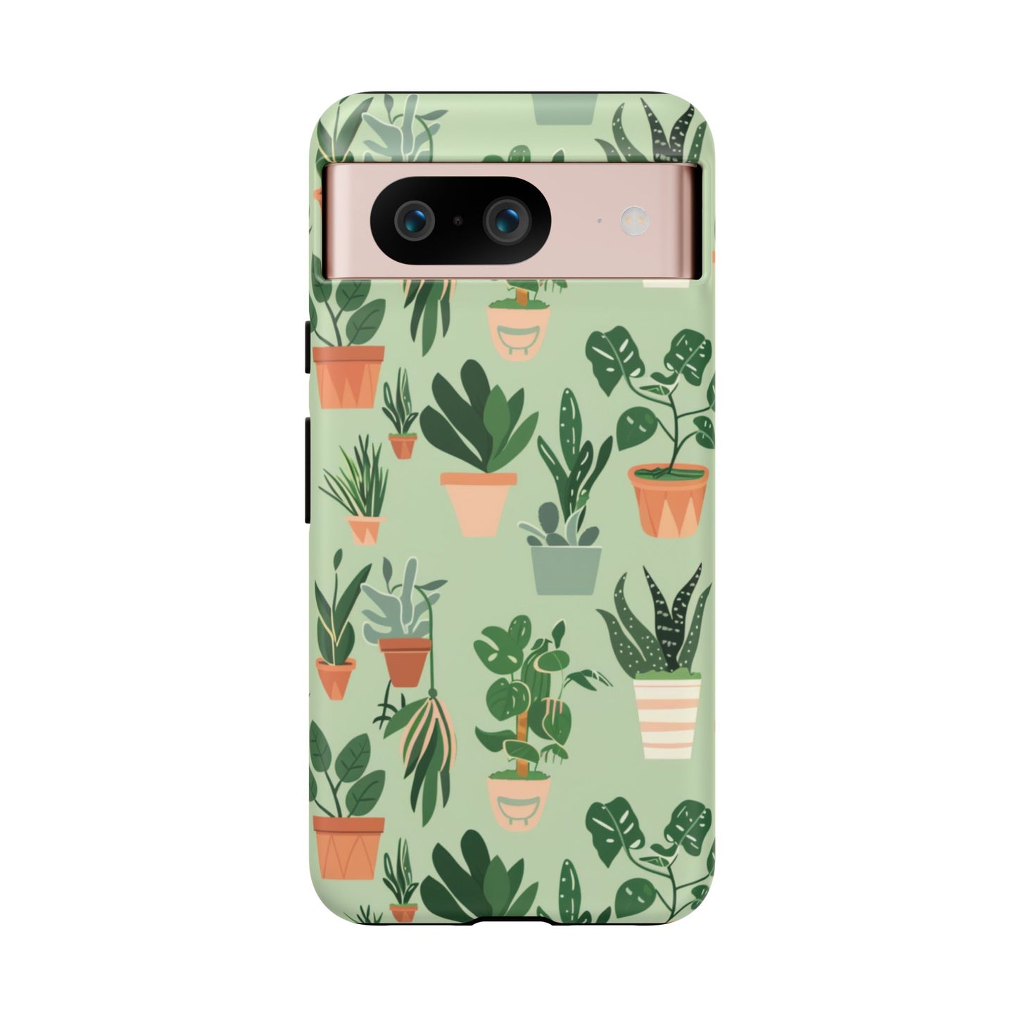 Plant Lover Phone Case | Cute Potted Plants Pattern | Botanical Aesthetic Tough Case