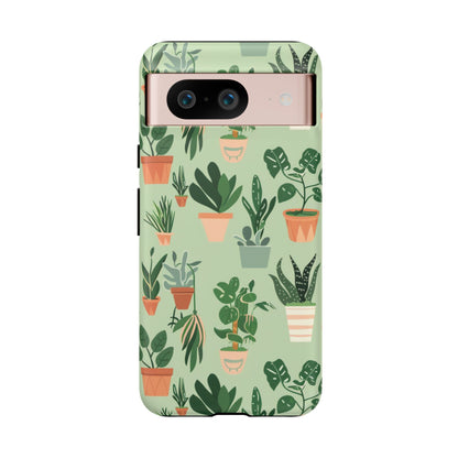 Plant Lover Phone Case | Cute Potted Plants Pattern | Botanical Aesthetic Tough Case