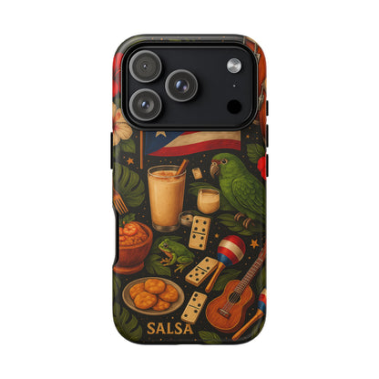 Puerto Rican Culture Phone Case | Boricua Icons Caribbean Aesthetic Tough Protective Case