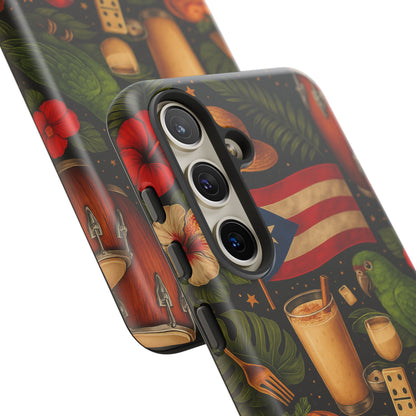 Puerto Rican Culture Phone Case | Boricua Icons Caribbean Aesthetic Tough Protective Case