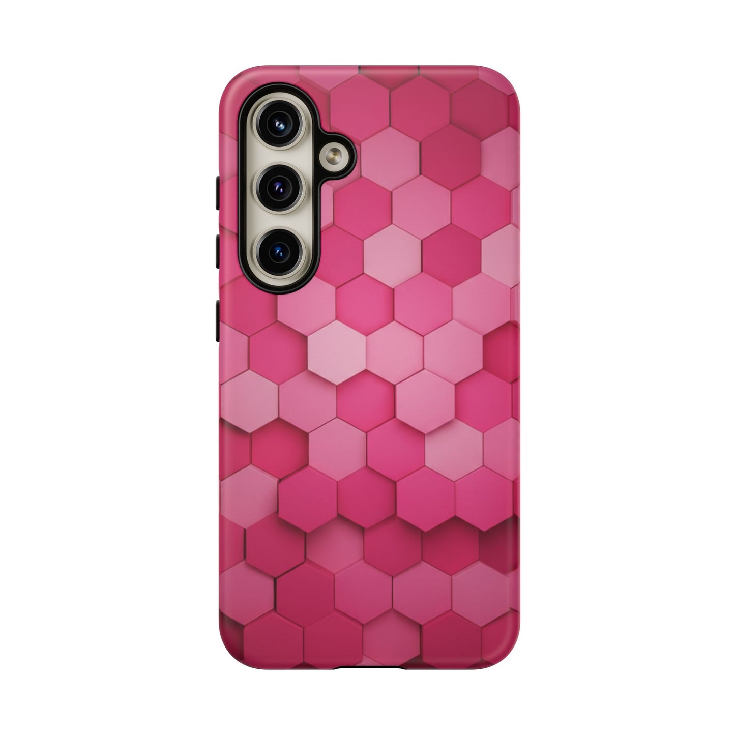 Hot Pink Hexagon Phone Case | Honeycomb Geometric Aesthetic | Cute Pink iPhone & Samsung Tough Protective Case