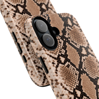 Snake Print Phone Case – Brown Python Pattern Slim Protective Cover for Iphone, Samsung Galaxy and Pixel