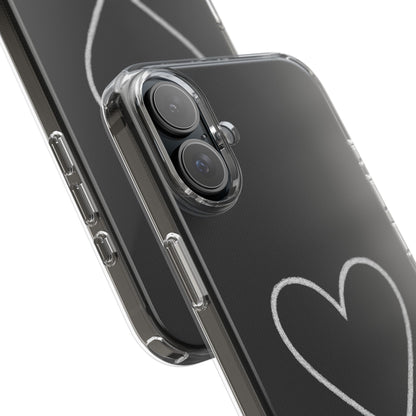 Minimal Hand-Drawn Heart Clear Phone Case | Aesthetic Clear Protective Case