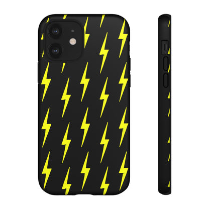 Yellow Lightning Bolt Tough Phone Case | Bold Electric Pattern Case for Iphone, Samsung Galaxy and Pixel