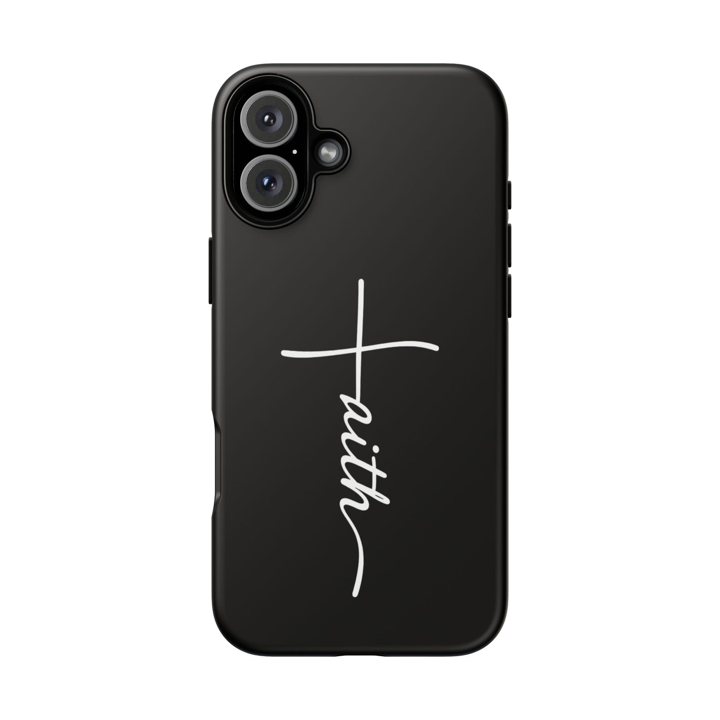 Faith Cross Phone Case, Christian Aesthetic Minimalist Black Matte Case, Religious Gift iPhone Samsung Cover