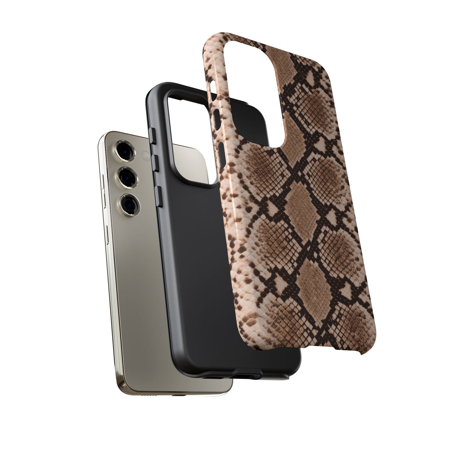 Snake Print Phone Case – Brown Python Pattern Slim Protective Cover for Iphone, Samsung Galaxy and Pixel