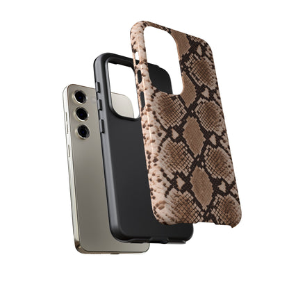 Snake Print Phone Case – Brown Python Pattern Slim Protective Cover for Iphone, Samsung Galaxy and Pixel