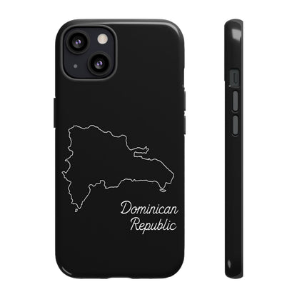 Dominican Republic Outline Phone Case – Minimal Country Map Tough Case (iPhone, Samsung, Pixel)