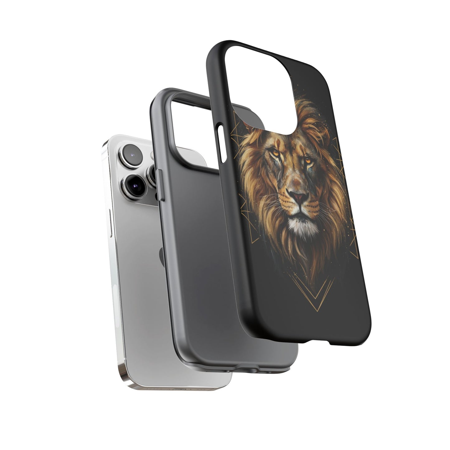 Majestic Lion Phone Case – Black Gold Luxury Lion Art Tough Protective Case