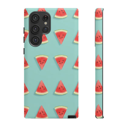Watermelon Phone Case – Pastel Blue Summer Fruit Tough Case (iPhone, Samsung, Pixel)