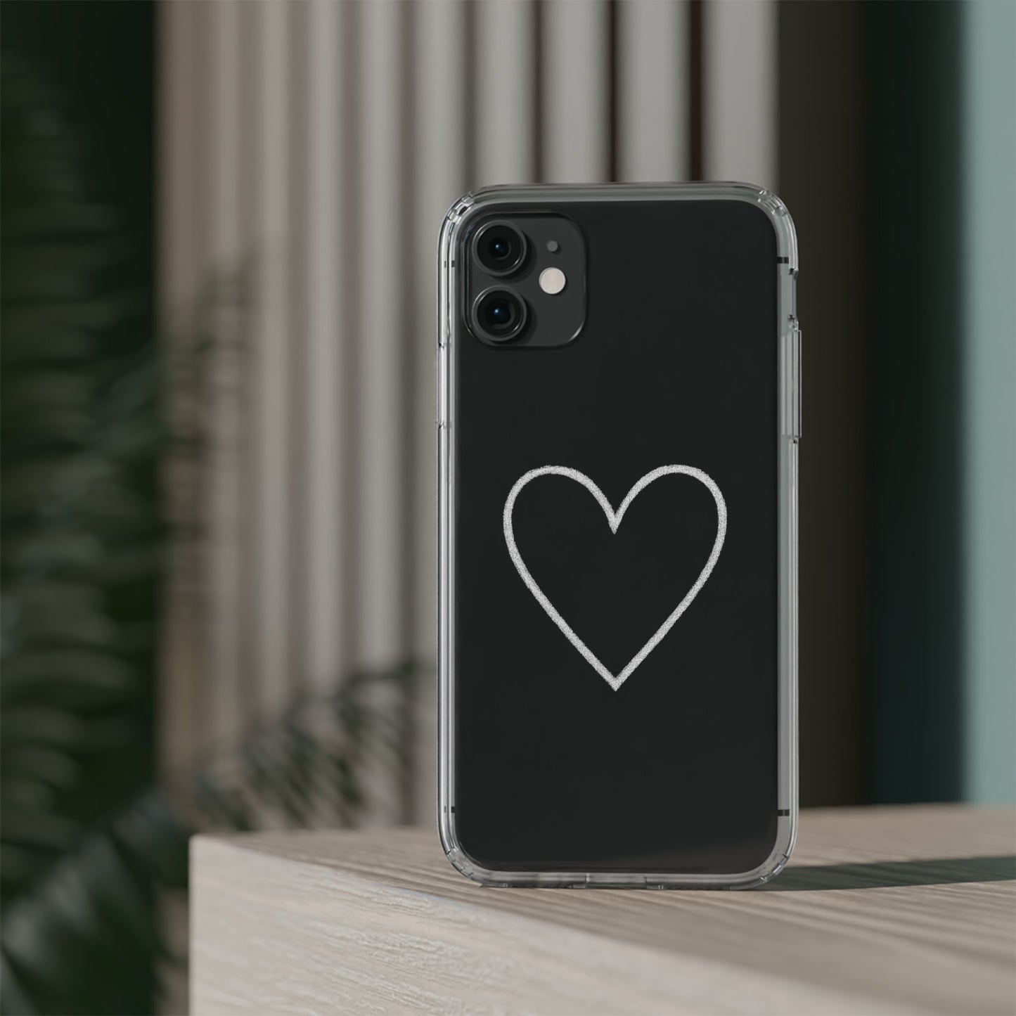 Minimal Hand-Drawn Heart Clear Phone Case | Aesthetic Clear Protective Case