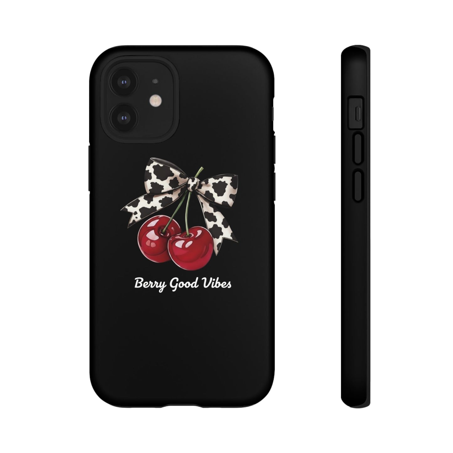Cherry Cow Print Phone Case | Coquette Bow Aesthetic | Tough Protective Case