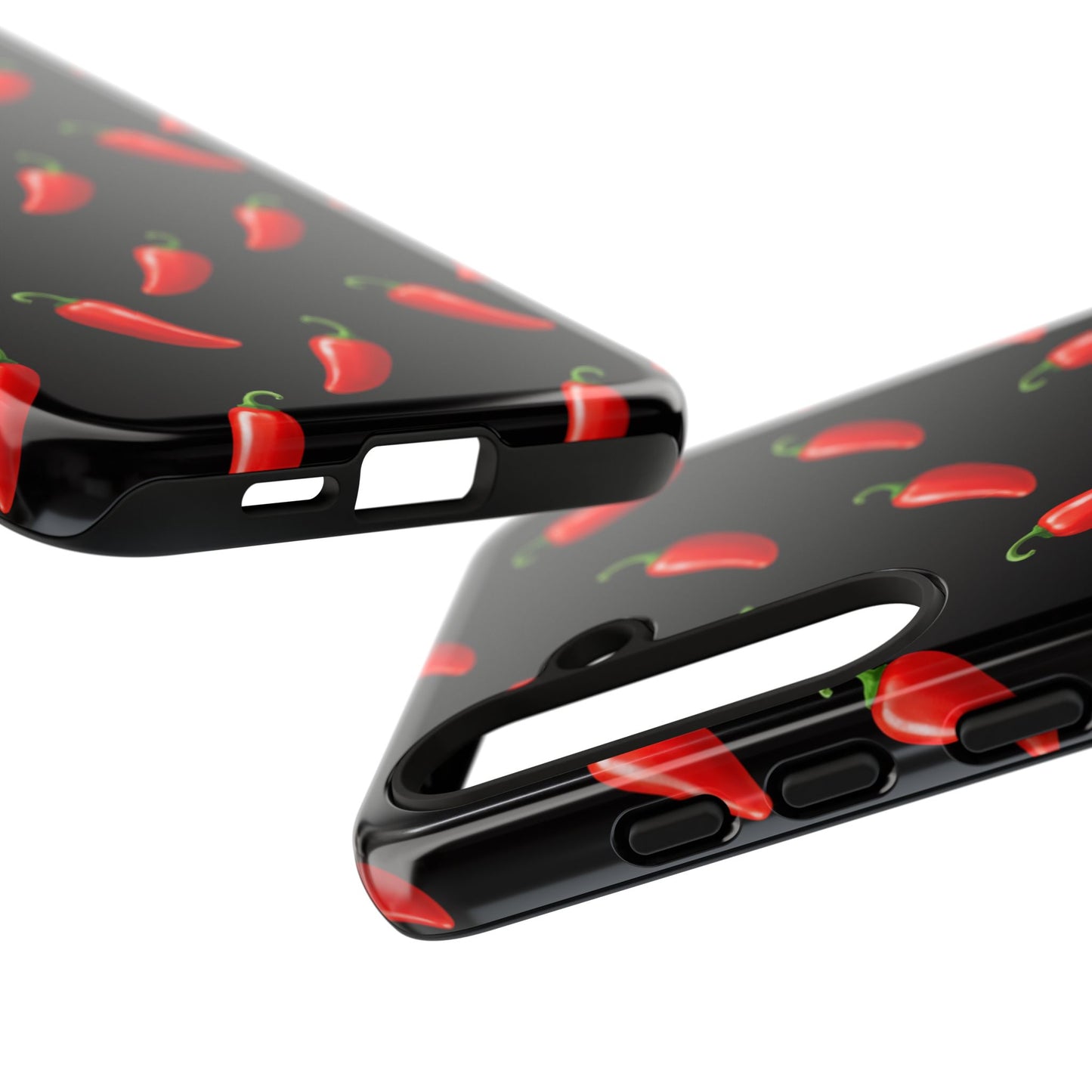 Spicy Chili Pepper Phone Case – Black Cute Hot Pepper Tough Cover for Iphone, Samsung Galaxy and Pixel