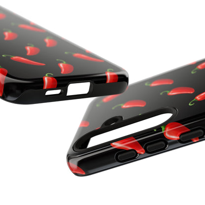 Spicy Chili Pepper Phone Case – Black Cute Hot Pepper Tough Cover for Iphone, Samsung Galaxy and Pixel