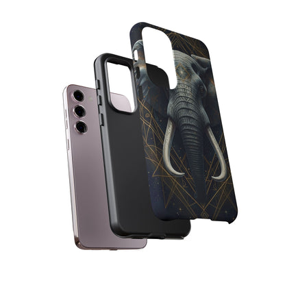 Elephant Mandala Phone Case – Black and Gold Spiritual Elephant Tough Protective Case