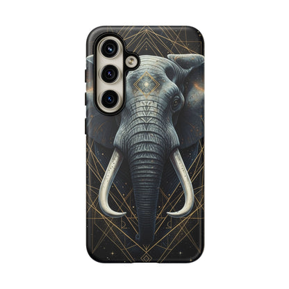 Elephant Mandala Phone Case – Black and Gold Spiritual Elephant Tough Protective Case