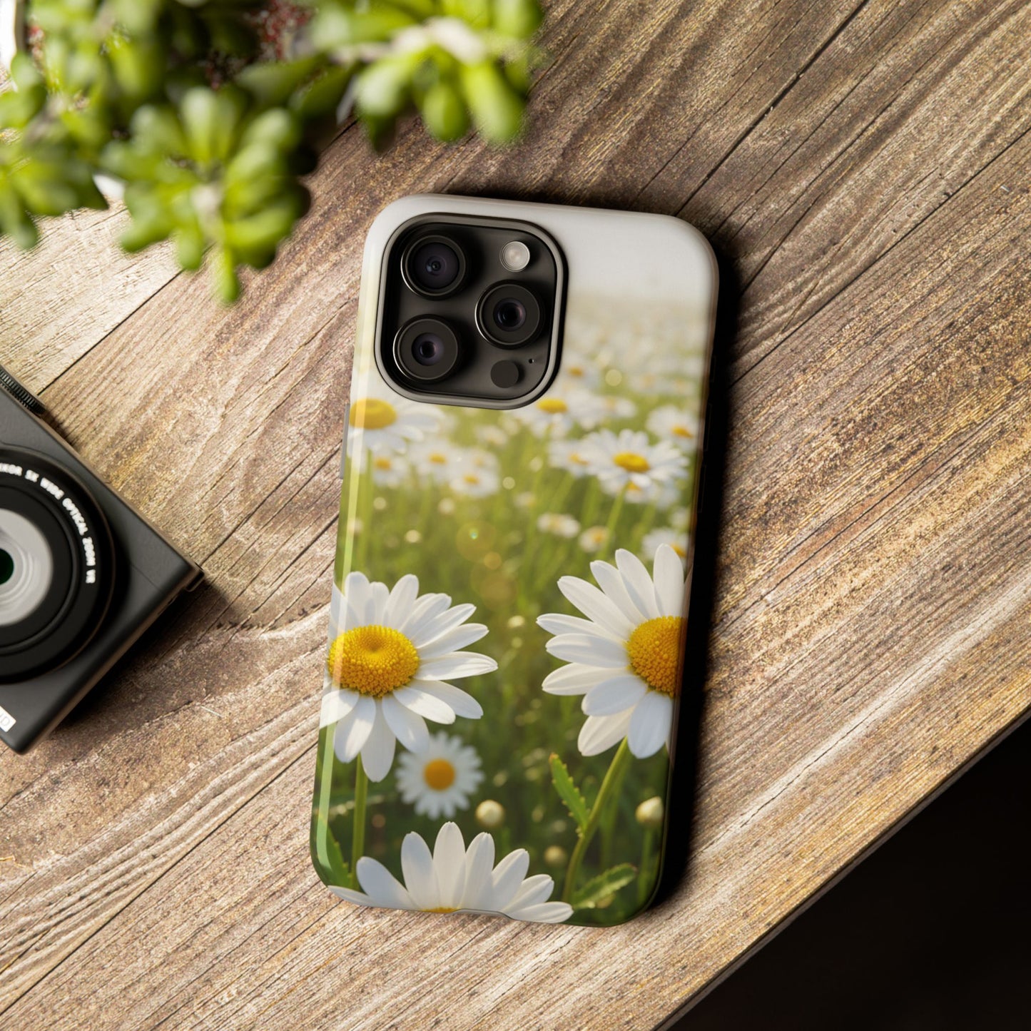 Daisy Phone Case – Floral Spring Field Tough Protective Case (iPhone, Samsung, Pixel)