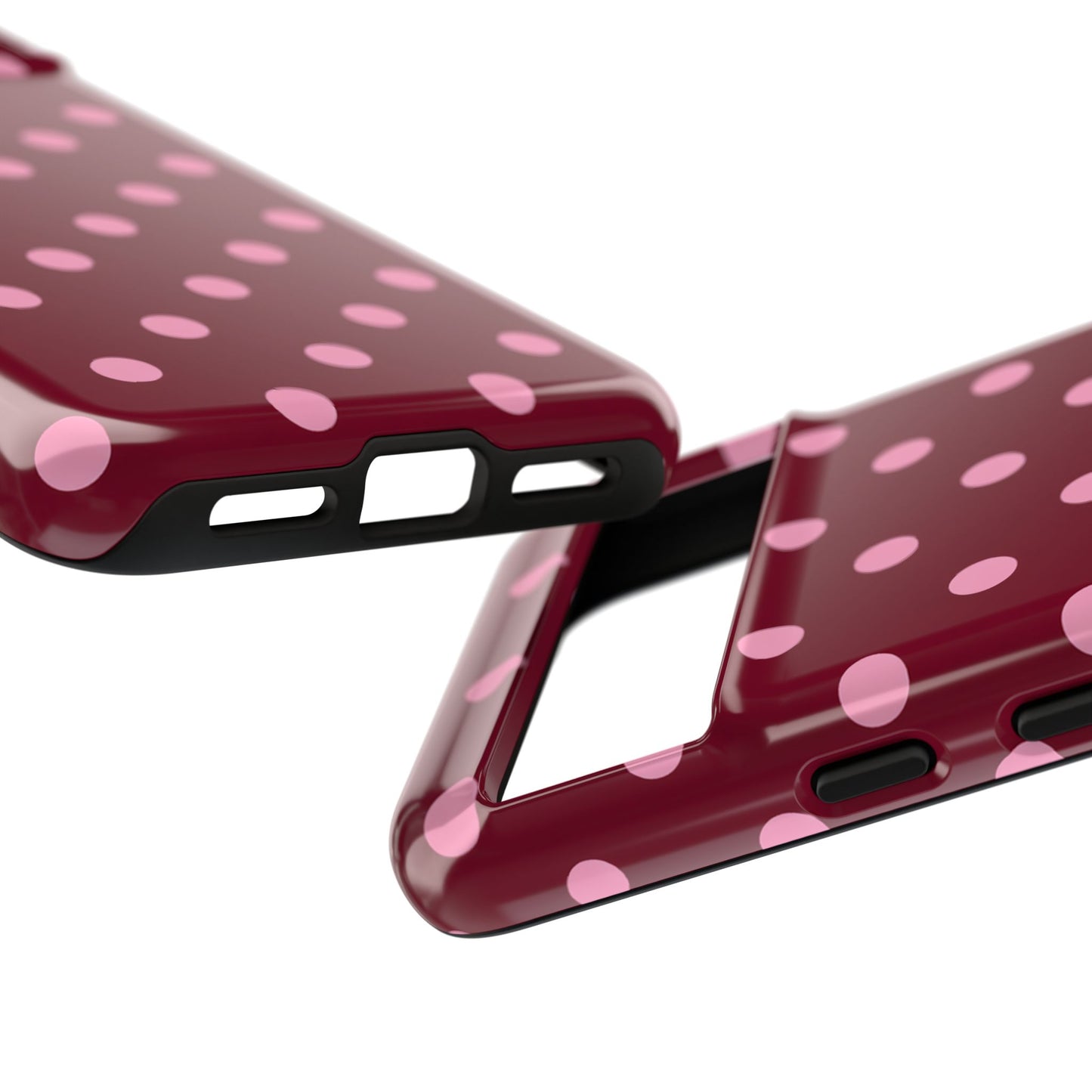 Pink Polka Dot Phone Case – Cute Aesthetic Tough Protective Phone Cover for Iphone, Samsung Galaxy and Pixel