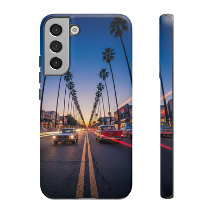LA Sunset Boulevard Phone Case | Palm Tree Sunset Aesthetic | City Night Tough Case
