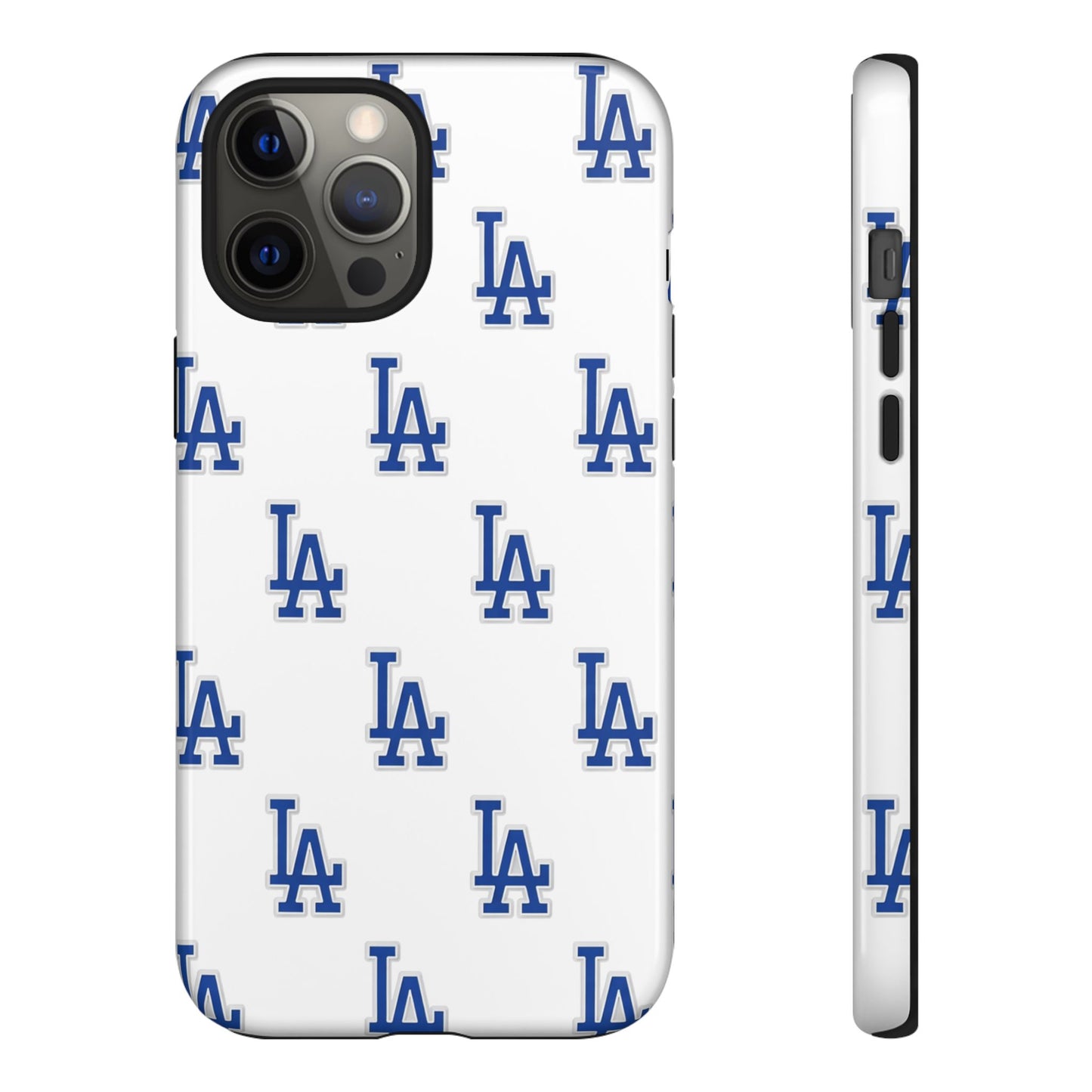 Blue LA Monogram Pattern Phone Case | Minimal Baseball Inspired Tough Cover
