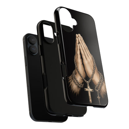 Praying Hands Cross Phone Case – Christian Faith Scripture Cover